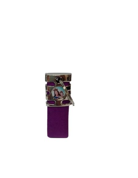 Llavero Metal/Piel Morado