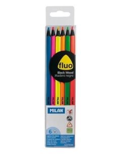 Lápices De Colores Estuche 6 Fluo Space Milan