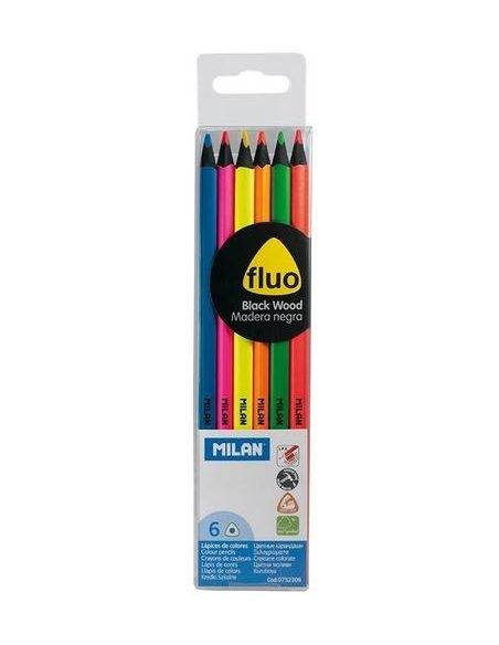 Lápices De Colores Estuche 6 Fluo Space Milan