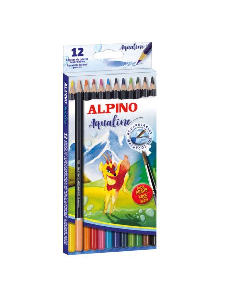 Estuche 12 Pinturas Alpino Acuarelables Aqualine