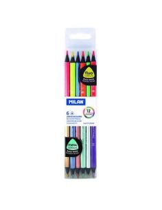 Estuche 6 Lapiceros Bicolor Fluo-Metal