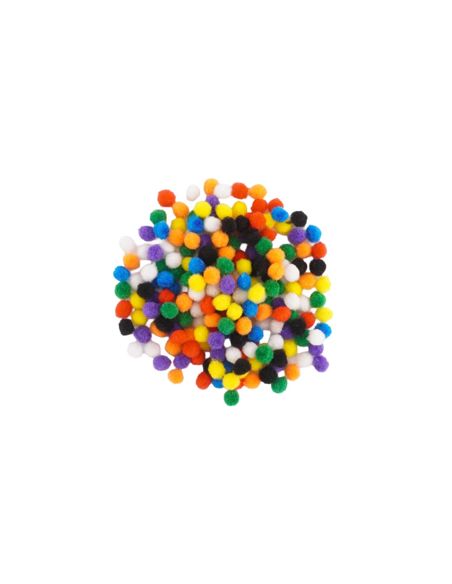 Pack 100 Pompones Pequeños Colores Surtidos Fixo Kids