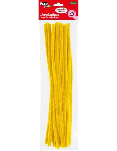 Pack 50 Limpiapipas 30Cm X 6Mm Amarillo Fixo Kids