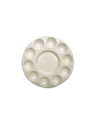 Paleta Plástico Artist Circular Con 10 Huecos Tamaño 17Cm