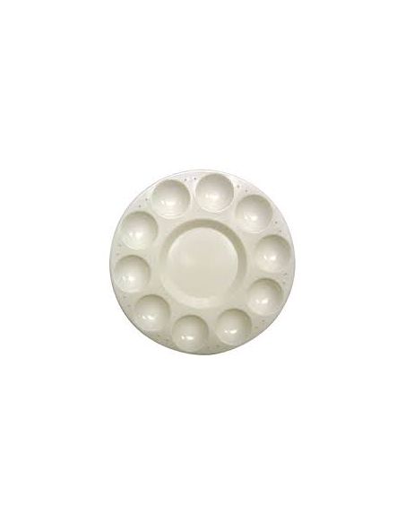 Paleta Plástico Artist Circular Con 10 Huecos Tamaño 17Cm
