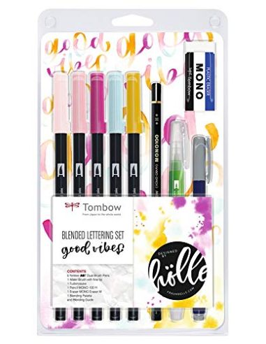 Set De Caligrafía Tombow Blended Lettering Good Vibes 9 Piezas