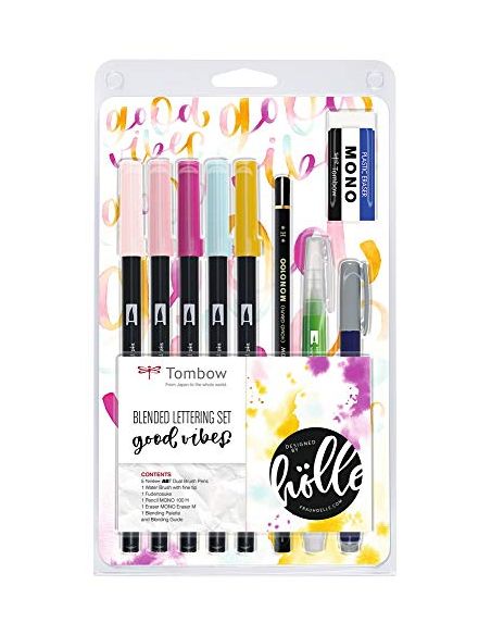 Set De Caligrafía Tombow Blended Lettering Good Vibes 9 Piezas