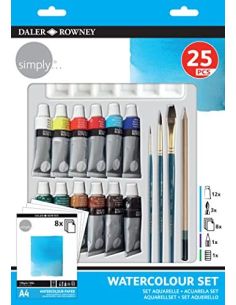 Pintura Acuarela Daler Rowney Simply Caja De 12 Colores Surtidos (Tubo De 12 Ml)