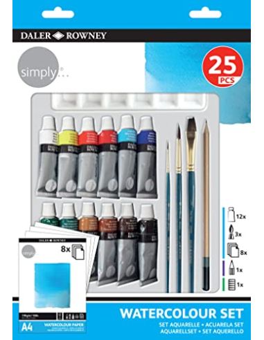 Pintura Acuarela Daler Rowney Simply Caja De 12 Colores Surtidos (Tubo De 12 Ml)