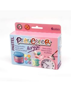Pintura Acrilica Playcolor Pastel Bote 40 Ml Caja De 6 Unidades Colores Surtidos