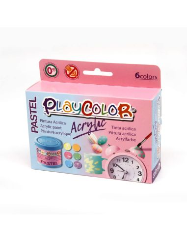 Pintura Acrilica Playcolor Pastel Bote 40 Ml Caja De 6 Unidades Colores Surtidos