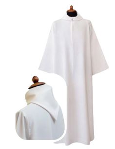 Alba con con Capucha algodón 65% poliester 35% 165cm col. marfil