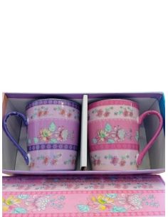 Pack Dos Tazas Flor Romantica Set 2 Mugs