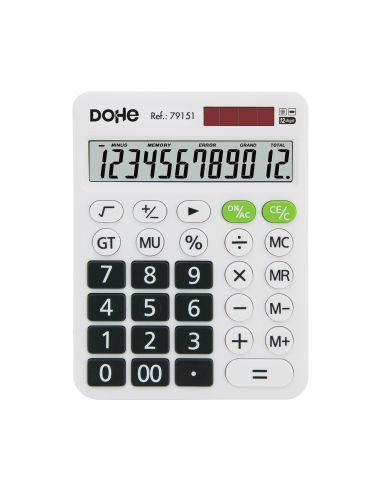 Calculadora Blanca Mediana 12 Dig Dohe