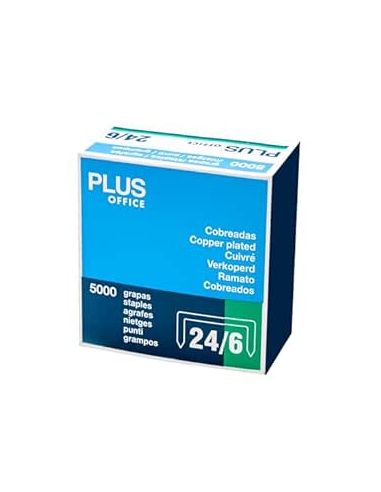 Grapas Plus Office 22/6-24/6 Cobreadas 1000Ud/Caja