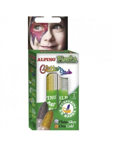 Maquillaje Glitter Stick Blister Oro Y Plata