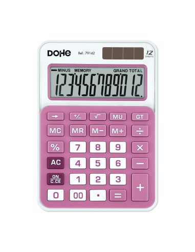 Blister Calculadora Mediana Rosa 12 Dig Dohe