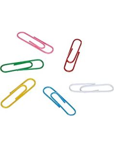 Caja 100 clips nº2 colores surtidos 32 mm
