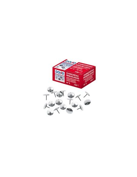 Chinchetas dohe niqueladas nº2 caja 100 uds