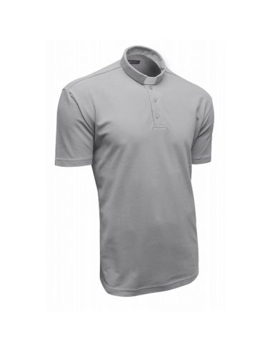 Polo Sacerdotal algodón Manga Corta Gris claro S