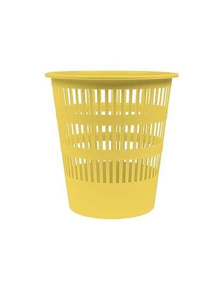 Papelera Plastico Faibo 14 Litros Amarilla 310X280 Mm