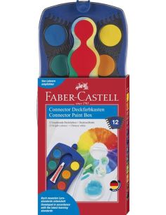 Estuche 12 Acuarelas Faber Castell Connector+Blanco+ Pincel