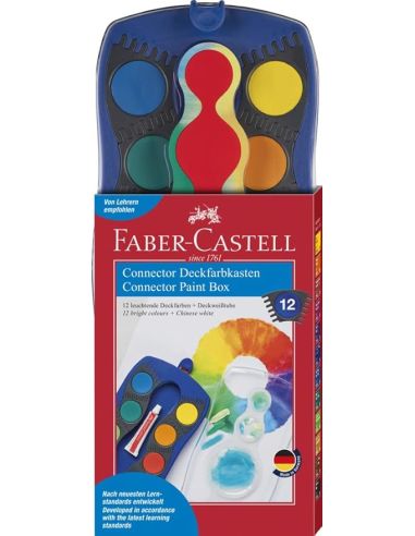 Estuche 12 Acuarelas Faber Castell Connector+Blanco+ Pincel