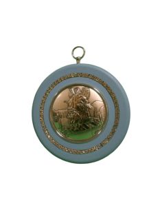 Medalla Cuna Plata Diam.9Cm Angel Puente Azul