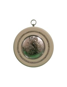 Medalla Cuna Plata Diam.9Cm Angel Puente Blanco
