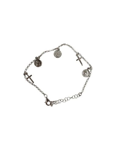 Pulsera Plata Ley S.Benito 8Mm Cruces C/Caja