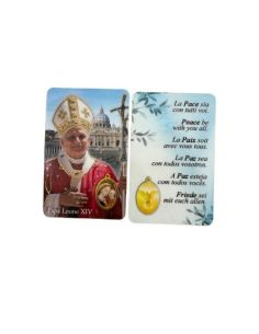 Estampa Plastificada Dorada 54X84Mm Papa Leon Xiv