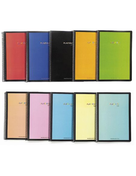 Bloc Espiral Pacsa Folio Cuadricula 4 Mm 80 Hojas 100 Gr  Tapa Polipropileno Plastipac Lux|Libreriasalesiana