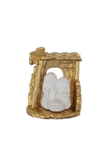 Nacimiento resina Palma comic blanco dorado 7cm