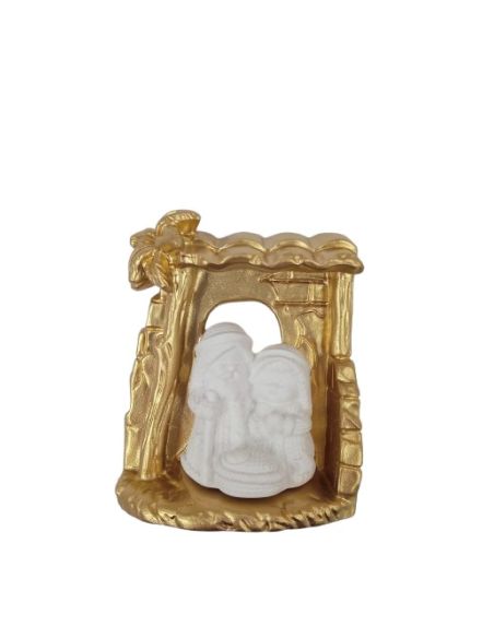 Nacimiento resina Palma comic blanco dorado 7cm