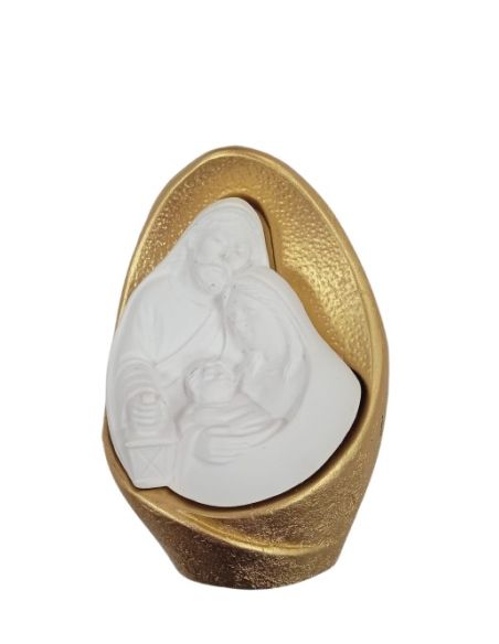 Nacimiento resina Oval comic blanco dorado 10cm