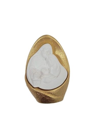 Nacimiento resina Oval comic blanco dorado 7cm|Libreriasalesiana