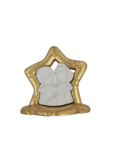 Nacimiento resina Estrella comic blanco dorado 7x7cm