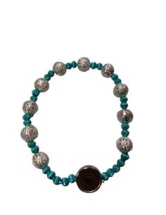 Brazalete Azul Claro Metal Filigrana Generico