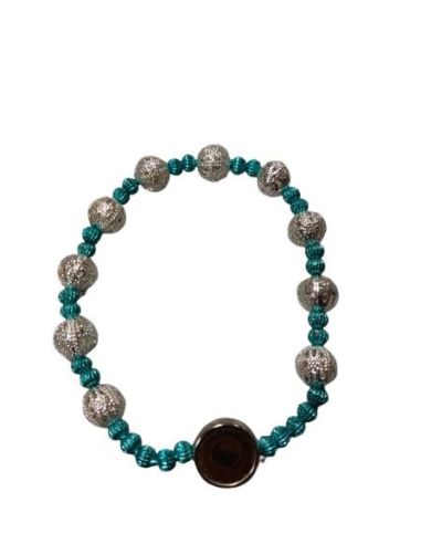 Brazalete Azul Claro Metal Filigrana Generico