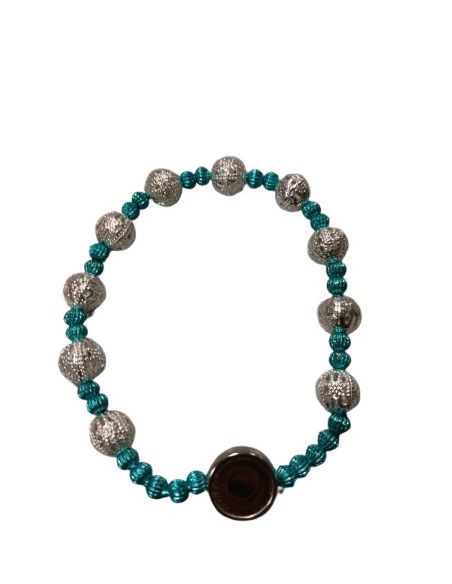 Brazalete Azul Claro Metal Filigrana Generico