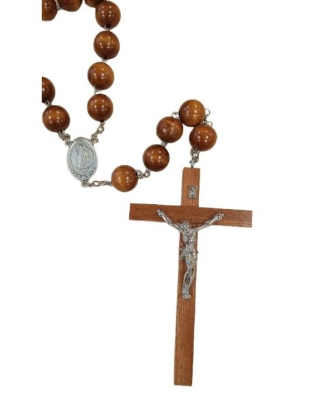 Rosario cadena pared madera 22mm madera san benito color Castaño