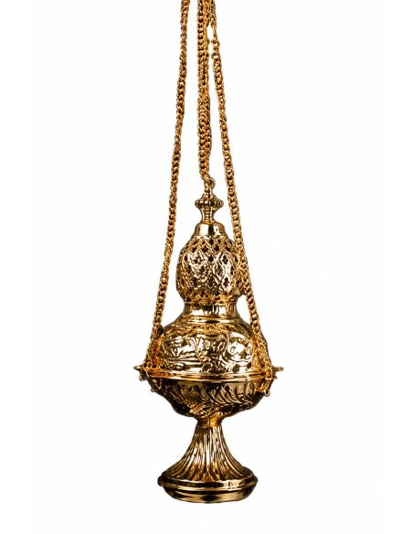 Incensario Dorado H 26 Cm