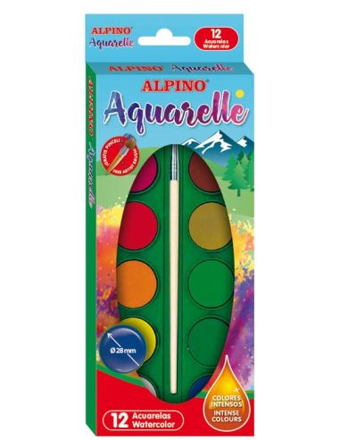 Estuche 12 Acuarelas Alpino