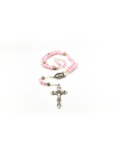 Rosario Ave Maria Collar Color Rosa