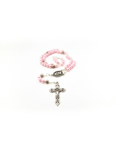 Rosario Ave Maria Collar Color Rosa