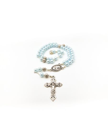 Rosario Ave Maria Collar Color Azul