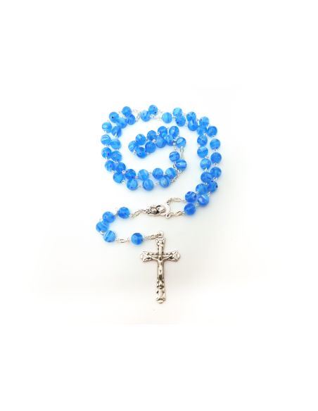 Rosario Cristal Azul Claro 8 mm