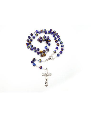 Rosario Cristal Azul Oscuro 8 mm