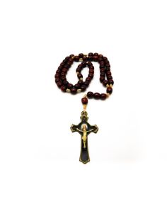 Rosario Madera Cruz Metal Negr.Sgr.Coraz