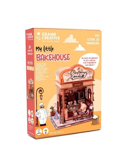 Maqueta madera 3d bakehouse con luz